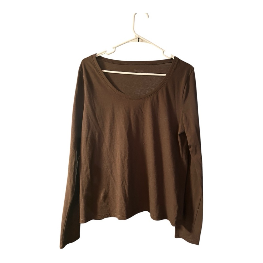 No Boundaries Brown Relaxed Long Sleeve Blouse